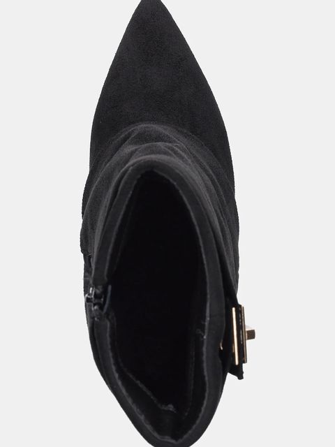 Answear.LAB botki kolor czarny na słupku lekko ocieplone - zdjęcie produktu nr 2