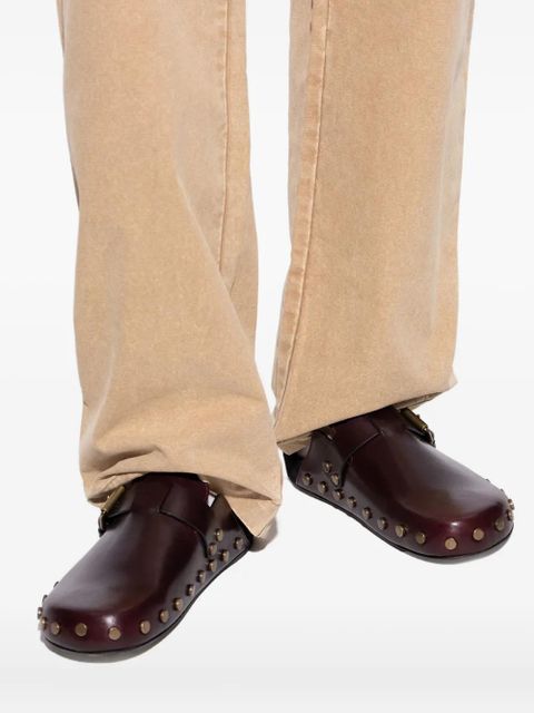 ISABEL MARANT buckle-fastening studded slip-ons - Red