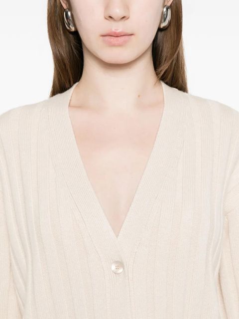 FENDI ribbed pocket cardigan - Neutrals
