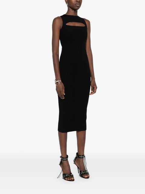 Alexander McQueen cut-out ribbed maxi dress - Black