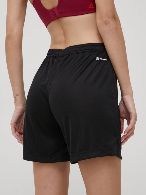 adidas Performance Szorty Entrada 22 damskie kolor czarny gładkie medium waist HH9999