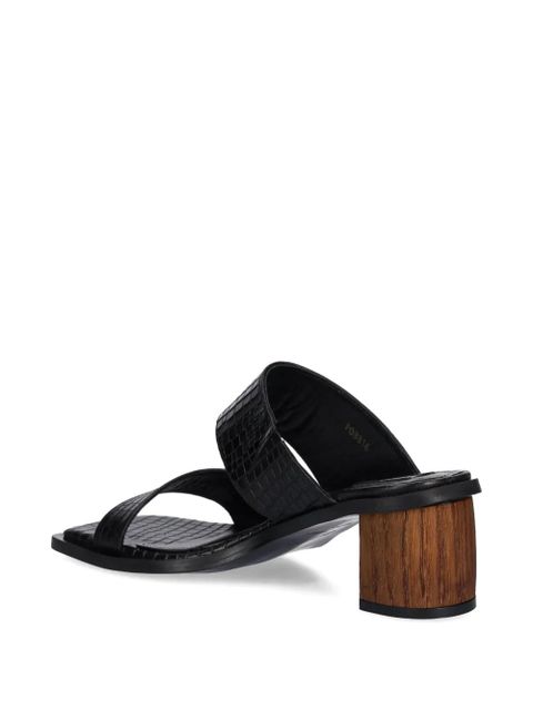 ALOHAS Gabin crocodile-effect block-heel slides - Black - zdjęcie produktu nr 2