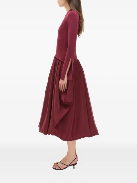 Simkhai Kenlie long-sleeve panelled dress - Red