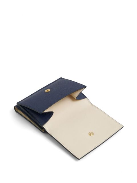 Marni logo-embroidered leather wallet - Blue