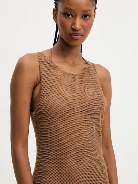 Answear.LAB dwuczęściowy strój kąpielowy i sukienka kolor brązowy lekko usztywniona miseczka