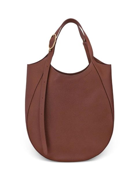 Longchamp Le Foulonné XL grained-leather tote bag - Brown - zdjęcie produktu nr 1