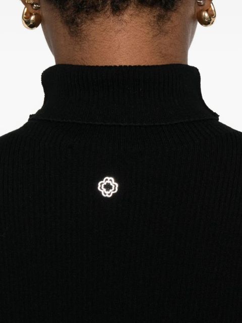 Maje ribbed sleeveless turtleneck top - Black