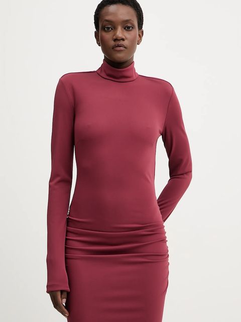 Aniye By sukienka kolor bordowy maxi dopasowana 181296