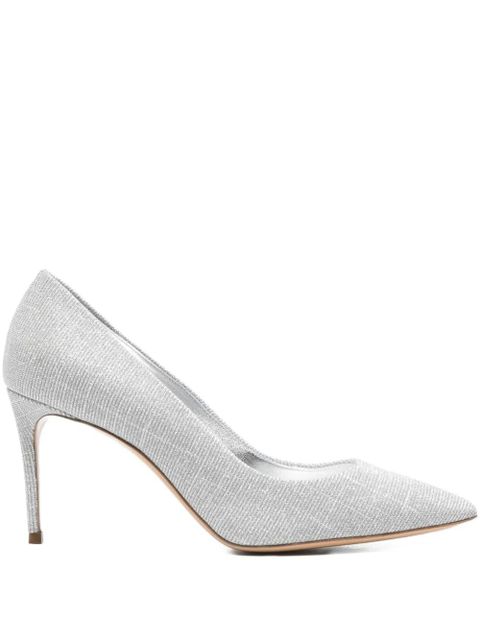 Casadei 80mm Julia pointed-toe pumps - Silver - zdjęcie produktu nr 1