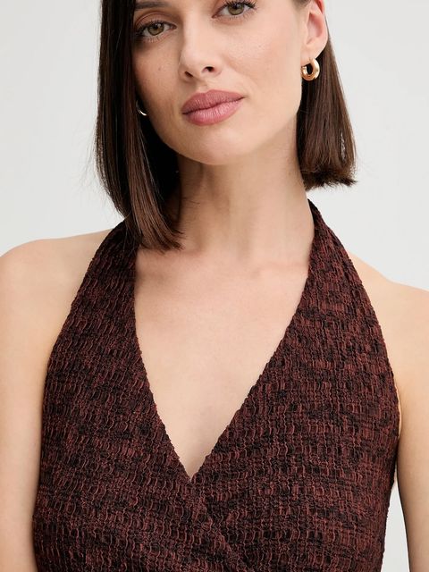 Guess top NALENY damska kolor brązowy wzorzysta W5YP18 KCYE2