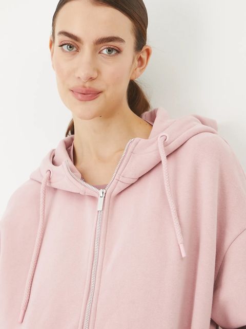Medicine bluza damska kolor różowy z kapturem gładka