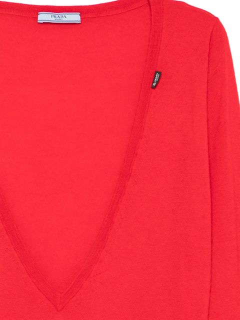 Prada V-neck cashmere sweater - Red