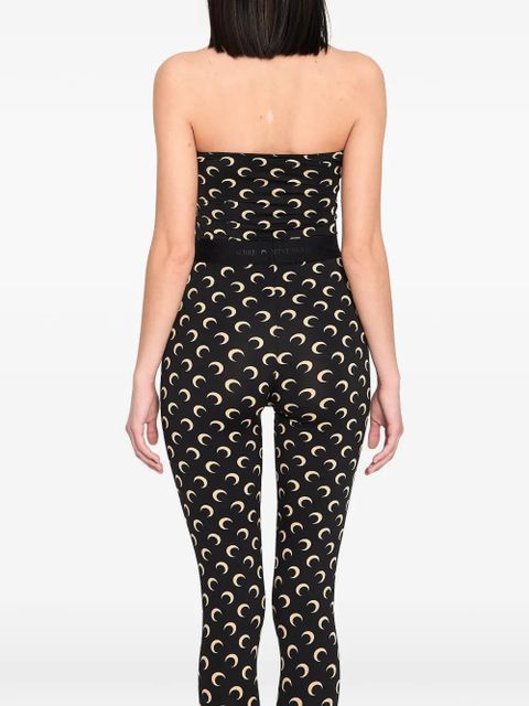 Marine Serre moon print bustier top - Black