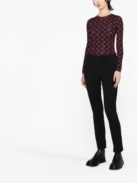 Moncler Grenoble logo-patch high-waisted trousers - Black