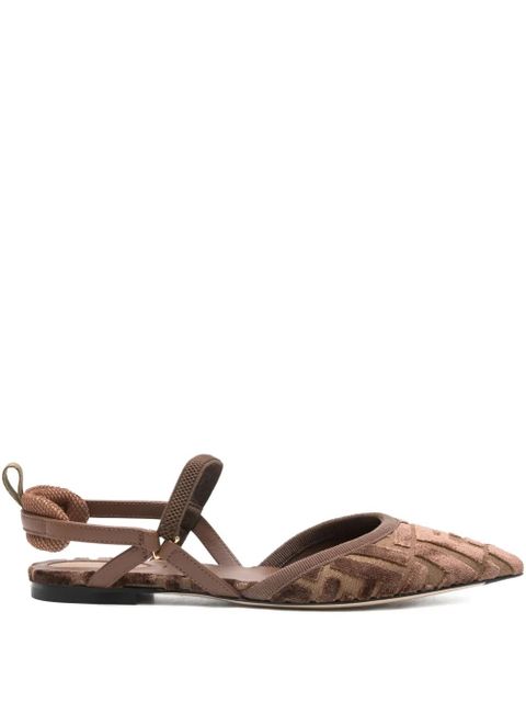 FENDI FF-patterned slingback pumps - Brown - zdjęcie produktu nr 1