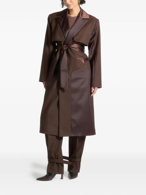 Manière De Voir Llona belt-detail trench coat - Brown