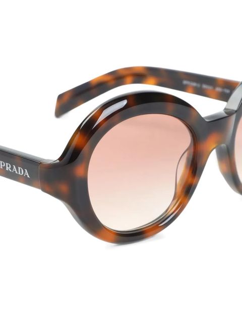 Prada Eyewear tortoiseshell-effect round-frame sunglasses - Brown