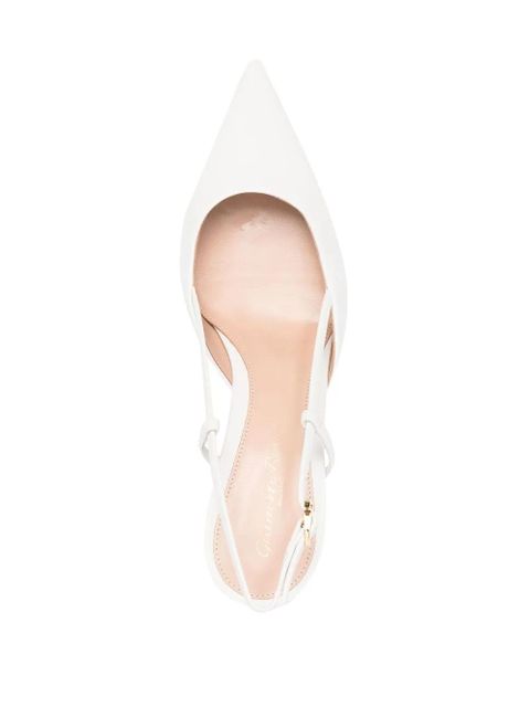 Gianvito Rossi point toe slingback leather pumps - White