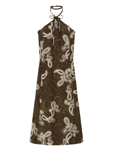 Tory Burch paisley-print halterneck dress - Brown - zdjęcie produktu nr 1
