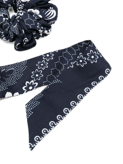 Maje bandana-print silk scrunchie - Blue - zdjęcie produktu nr 2