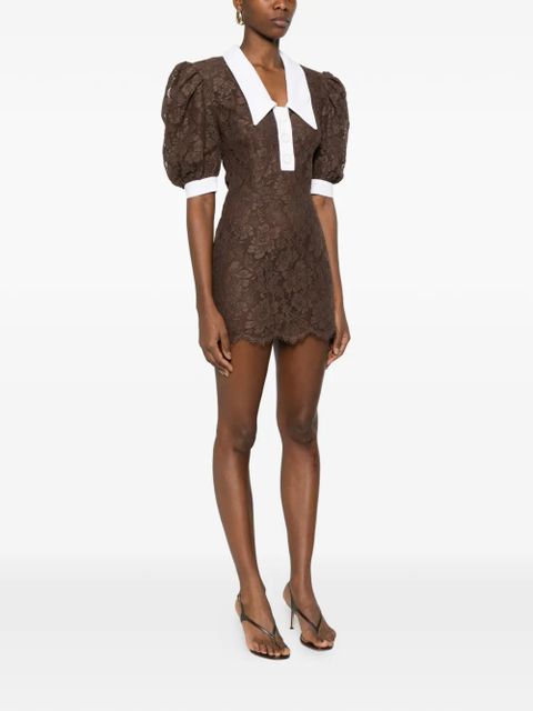 Rowen Rose floral-lace mini dress - Brown