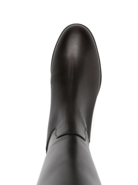 Aeyde zip-fastening leather knee-high boots - Brown