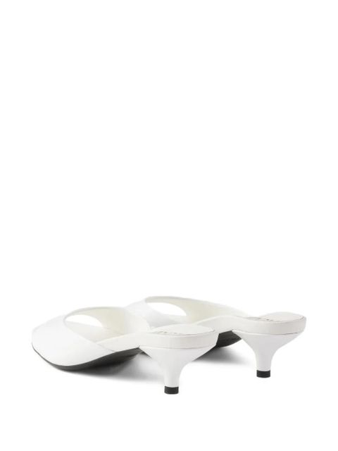 Prada leather kitten-heel sandals - White