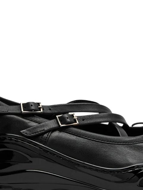 Simone Rocha buckled leather sneakers - Black