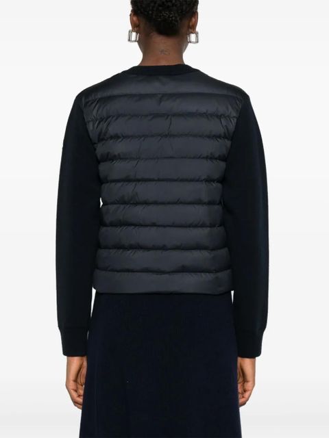 Moncler quilted-panel cardigan - Blue