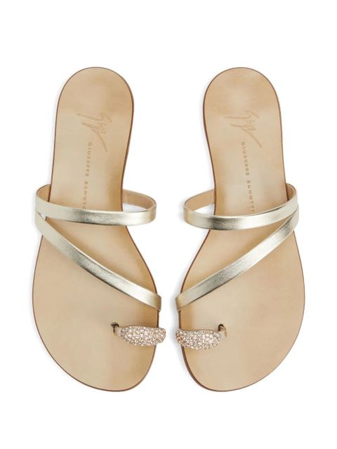 Giuseppe Zanotti Febe Crystal embellished-toe sandals - Gold - zdjęcie produktu nr 2