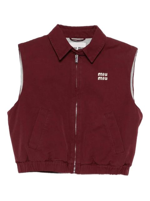 Miu Miu logo-embroidered gilet - zdjęcie produktu nr 1