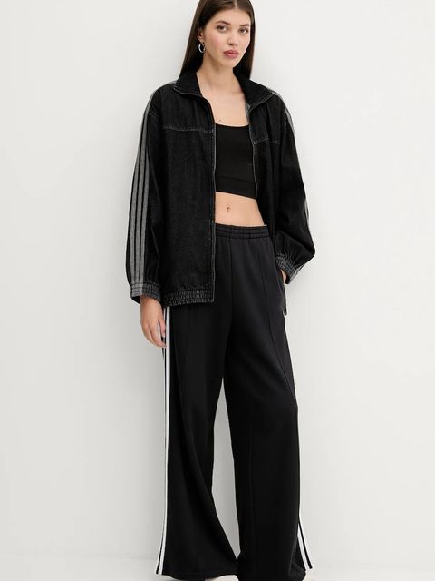 adidas Originals spodnie dresowe bawełniane 3-Stripes damskie kolor czarny z aplikacją JV7473 - zdjęcie produktu nr 2