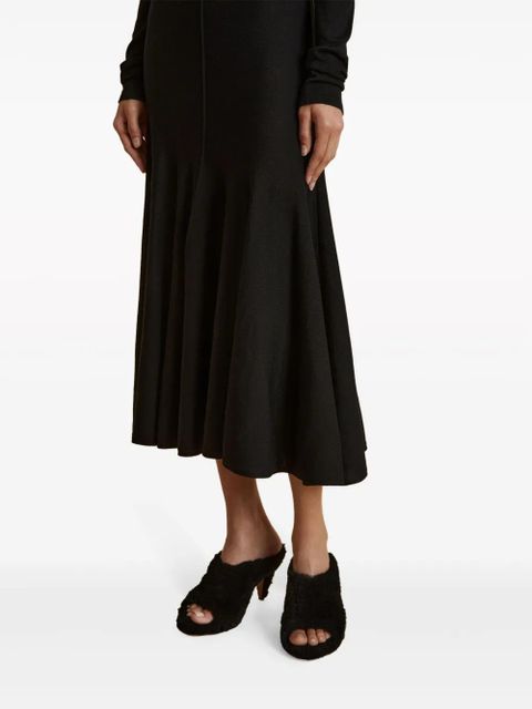 KHAITE scoop-back virgin-wool midi dress - Black