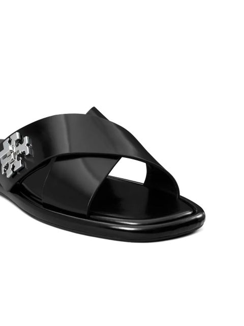Tory Burch leather slides - Black