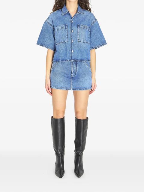 Alexander Wang patch-pocket denim shirt - Blue - zdjęcie produktu nr 2