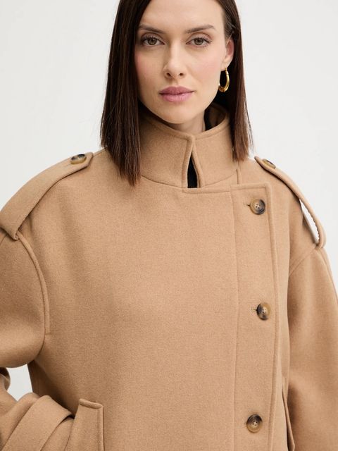 Morgan płaszcz z dodatkiem wełny kolor beżowy GMOT - zdjęcie produktu nr 2