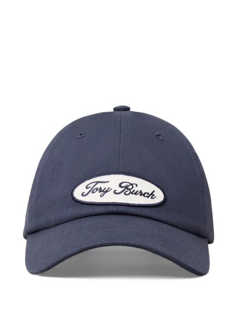 Tory Burch logo-patch baseball cap - Blue - zdjęcie produktu nr 1