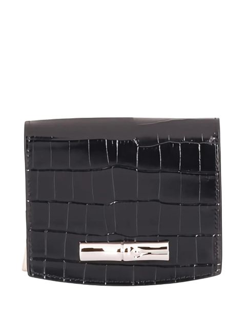 Longchamp crocodile-embossed clasp wallet - Black - zdjęcie produktu nr 1