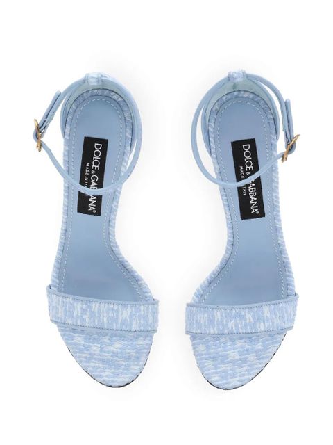 Dolce & Gabbana DNA 105mm Baroque DG-heel bouclé sandals - Blue