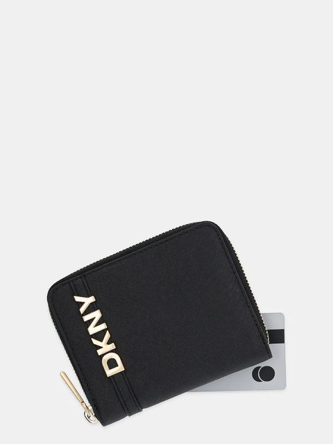 Dkny portfel skórzany damski kolor czarny R521KM25 - zdjęcie produktu nr 2