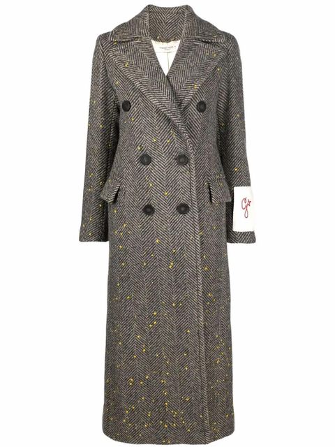 Golden Goose Berhen long herringbone coat - Brown - zdjęcie produktu nr 1