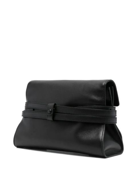 Moschino leather buckle shoulder bag - Black