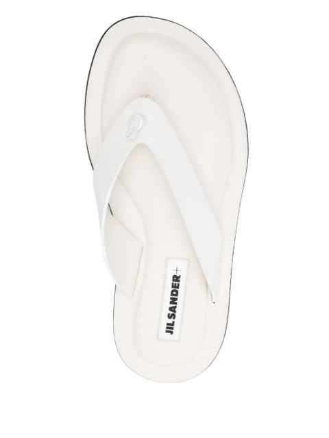 Jil Sander leather slides - White