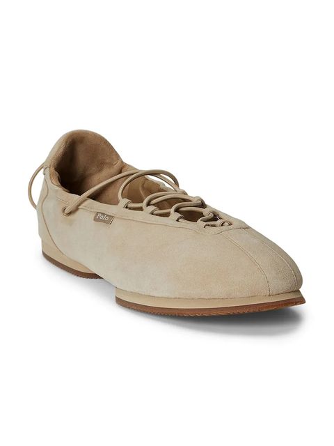 Polo Ralph Lauren baleriny zamszowe Ballerina Lace Up - zdjęcie produktu nr 1