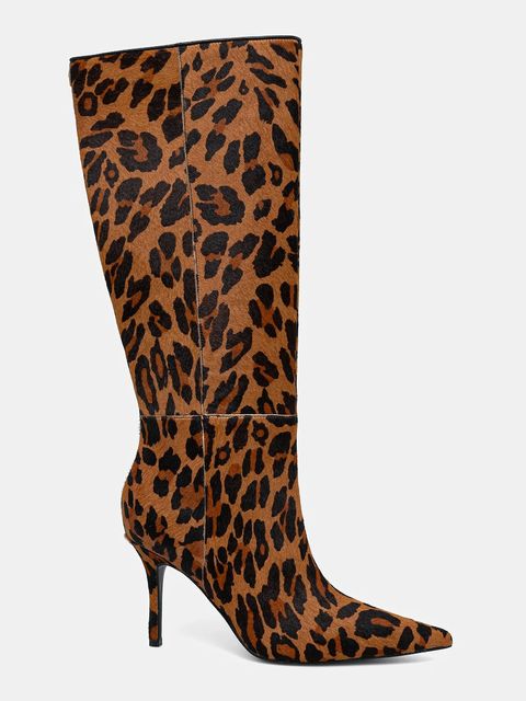 Guess kozaki skórzane GRESSAY damskie kolor brązowy na szpilce FLFGSS LEA11 - zdjęcie produktu nr 2