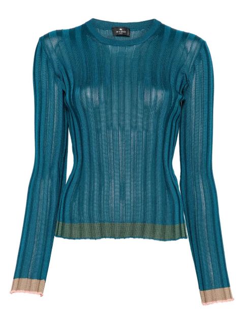 ETRO ribbed-knit sweater - Blue - zdjęcie produktu nr 1