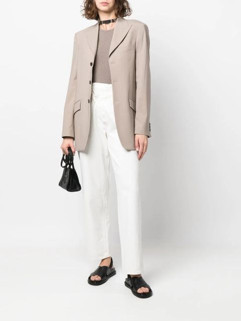 AGOLDE cutaway ribbed-knit top - Neutrals - zdjęcie produktu nr 2