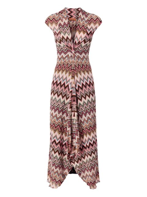Missoni zigzag-pattern midi dress - Brown