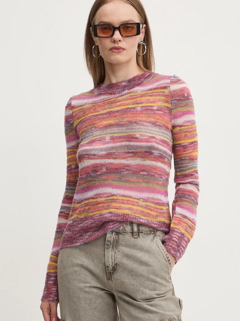 Desigual sweter z domieszką wełny QUEBEC damski lekki 24WWJF16