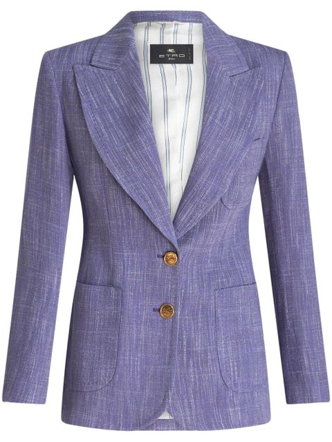 ETRO single-breasted slub blazer - Purple - zdjęcie produktu nr 1
